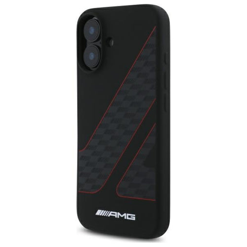 AMG Checkered Flag Pattern MagSafe iPhone 16 Case - Black — Mercedes
