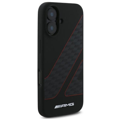 AMG Checkered Flag Pattern MagSafe iPhone 16 Case - Black — Mercedes
