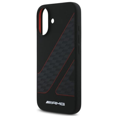 AMG Checkered Flag Pattern MagSafe iPhone 16 Case - Black — Mercedes