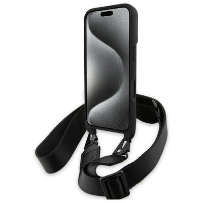 BMW M Edition Carbon Stripe &amp; Strap iPhone 16 Plus Case - Black