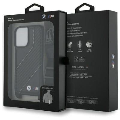 BMW M Edition Carbon Stripe &amp; Strap iPhone 16 Plus Case - Black