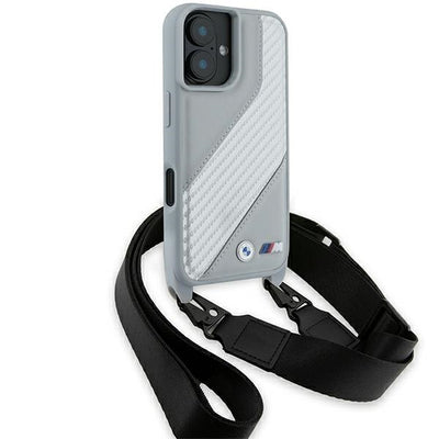 BMW M Edition Carbon Stripe &amp; Strap iPhone 16 Case - Gray