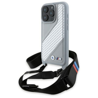 BMW M Edition Carbon Stripe &amp; Strap iPhone 16 Pro Max Case - Gray
