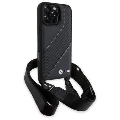 BMW M Edition Carbon Stripe &amp; Strap Case for iPhone 16 Pro Max - Black