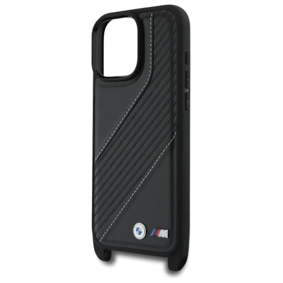 BMW M Edition Carbon Stripe &amp; Strap Case for iPhone 16 Pro Max - Black