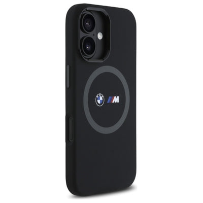 BMW M Silicone Printed Ring MagSafe iPhone 16 Case - Black