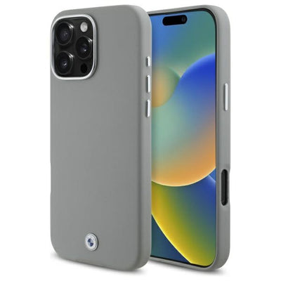 BMW Sign Full Wrapped Metal MagSafe Case for iPhone 16 Pro Max - Gray