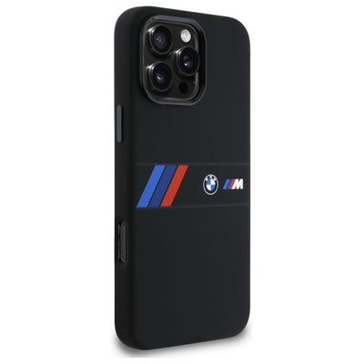 BMW Silicone Middle Stripe MagSafe Case for iPhone 16 Pro Max - Black