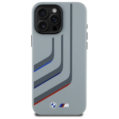BMW Silicone Turning Lines MagSafe Case for iPhone 16 Pro Max - Gray