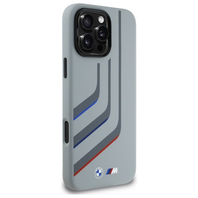 BMW Silicone Turning Lines MagSafe Case for iPhone 16 Pro Max - Gray