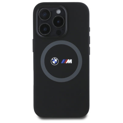 BMW M Silicone Printed Ring MagSafe Case for iPhone 16 Pro Max - Black