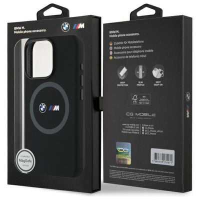 BMW M Silicone Printed Ring MagSafe Case for iPhone 16 Pro Max - Black