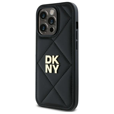 DKNY Quilted Stack Logo iPhone 14 Pro Max Case - Black