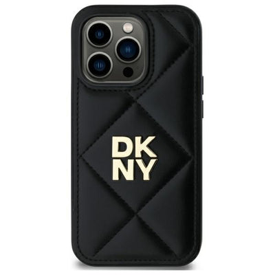 DKNY Quilted Stack Logo iPhone 14 Pro Max Case - Black