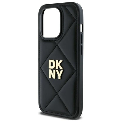 DKNY Quilted Stack Logo iPhone 14 Pro Max Case - Black