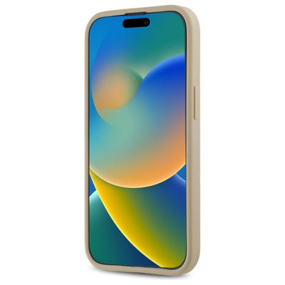 DKNY Quilted Stack Logo iPhone 15 Case - Beige