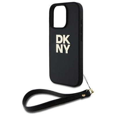 DKNY Wrist Strap Stock Logo iPhone 16 Pro Case - Black