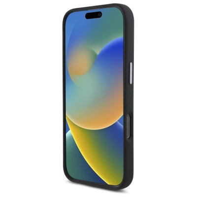 DKNY Liquid Silicone Metal Logo iPhone 16 Case - Black