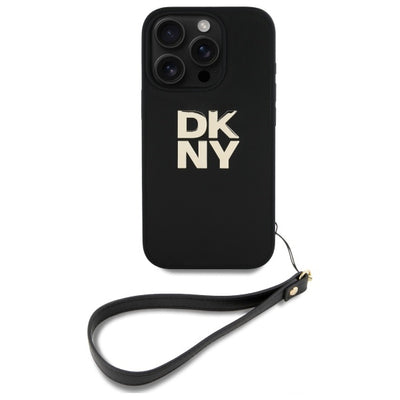 DKNY Wrist Strap Stock Logo iPhone 16 Pro Max Case - Black