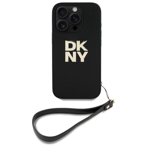 DKNY Wrist Strap Stock Logo iPhone 16 Pro Max Case - Black