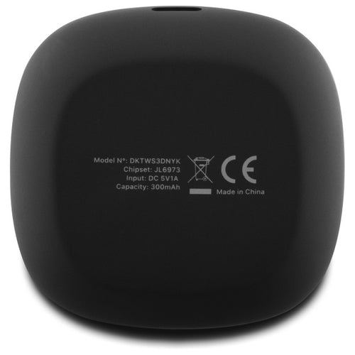 DKNY TWS BT 3D Rubber Matte Finish Bluetooth Headphones - Black