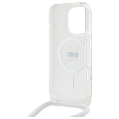 Karl Lagerfeld Crossbody IML Karl Head Magsafe Case for iPhone 16 Pro Max - Clear