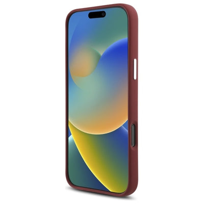 Mercedes Silicone White Stripe MagSafe Case for iPhone 16 Pro Max - Red