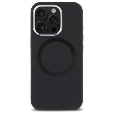 Mercedes Silicone Tonal Logo MagSafe iPhone 16 Pro Max Case - Black