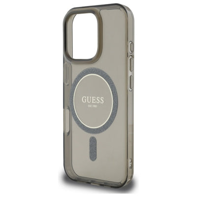 Guess IML Glitter Circle MagSafe case for iPhone 16 Pro Max - black