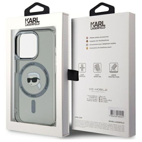 Karl Lagerfeld KLHMP15LHLSKIK iPhone 15 Pro 6.1" black/black hardcase IML Metal Karl Head MagSafe