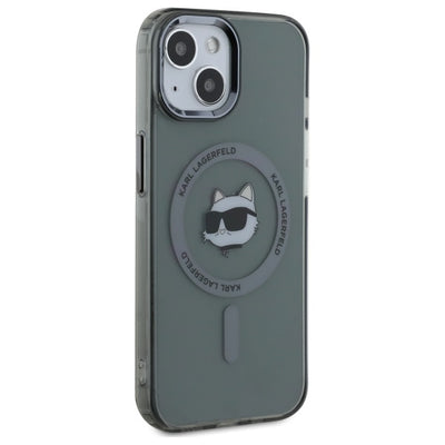 Karl Lagerfeld KLHMP15SHLSCHK iPhone 15 6.1" black/black hardcase IML Metal Choupette Head MagSafe