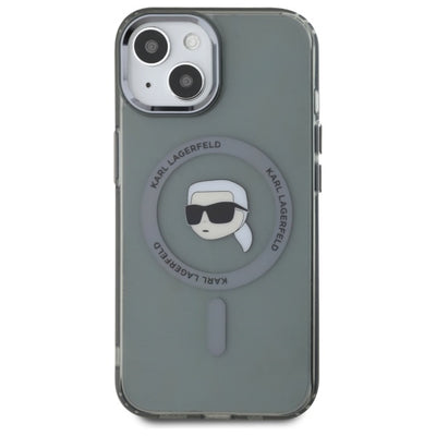 Karl Lagerfeld KLHMP15SHLSKIK iPhone 15 6.1" black/black hardcase IML Metal Karl Head MagSafe
