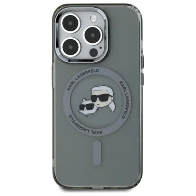 Karl Lagerfeld KLHMP15XHLSKCK iPhone 15 Pro Max 6.7" black/black hardcase IML Metal Karl&amp;Choupette Head MagSafe