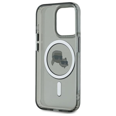 Karl Lagerfeld KLHMP15XHLSKCK iPhone 15 Pro Max 6.7" black/black hardcase IML Metal Karl&amp;Choupette Head MagSafe