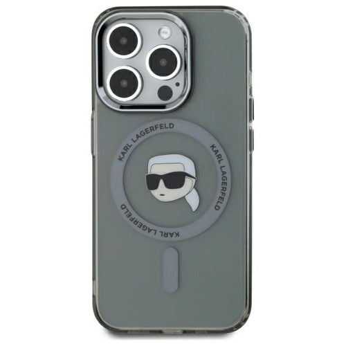 Karl Lagerfeld KLHMP15XHLSKIK iPhone 15 Pro Max 6.7" black/black hardcase IML Metal Karl Head MagSafe