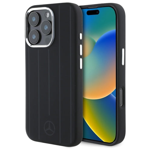 Mercedes MEHMP16L23SUVSK iPhone 16 Pro 6.3&quot; black/black hardcase Silicone Vertical Tonal Stripes MagSafe