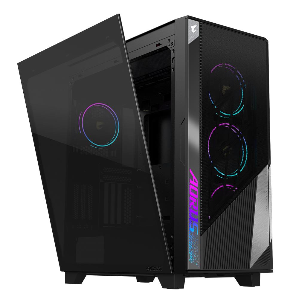 Case GIGABYTE AORUS C500 GLASS MidiTower Not included ATX EATX MicroATX MiniITX Colour Black GB-AC500GST