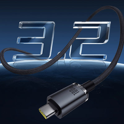 Baseus Crystal Shine CB000089 USB-C / USB-C USB3.2 cable 100W 20Gbps 1.5m - black