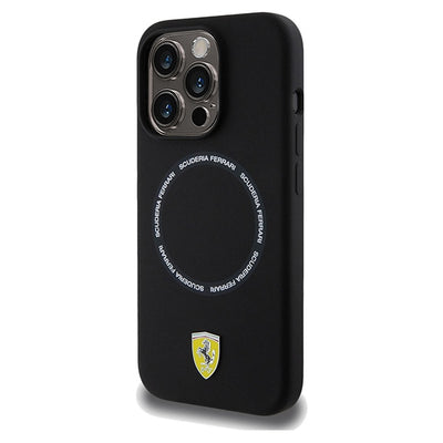 Ferrari Printed Ring MagSafe case for iPhone 15 Pro Max - black