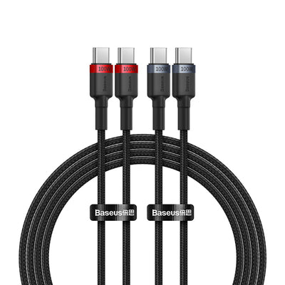 Baseus Cafule USB-C / USB-C 100W cable 2 m - red-black and black-gray (2 pcs.)