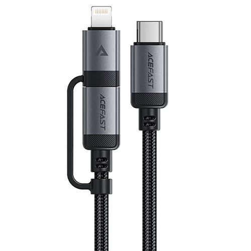 Acefast C20-01 USB-C - USB-C/ Lightning cable 60W/30W 480Mb/s 3A 1.2m - black