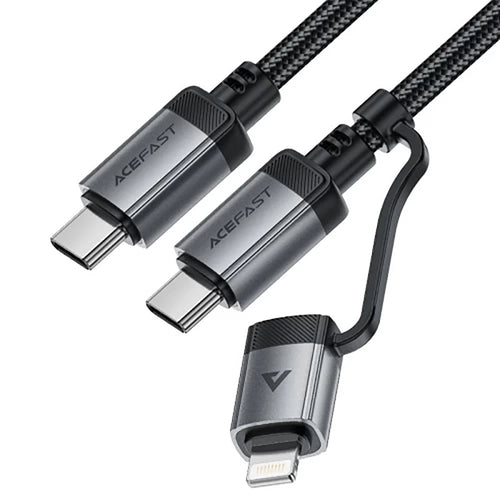 Acefast C20-01 USB-C - USB-C/ Lightning cable 60W/30W 480Mb/s 3A 1.2m - black