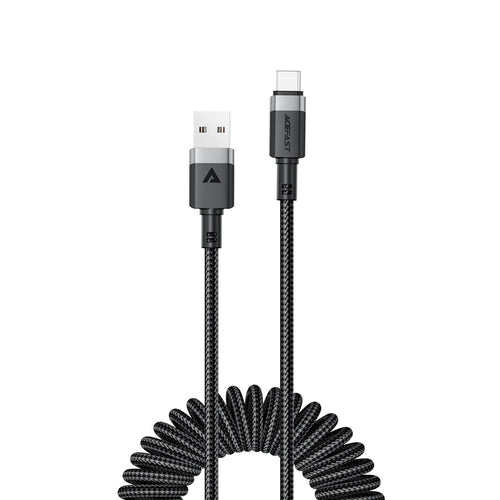Acefast C14-04 USB-A - USB-C Cable Spring 480Mb/s 3A 1.2m - Black