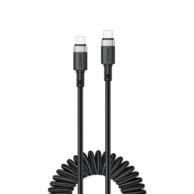 Acefast C14-03 USB-C - USB-C Spring Cable 480Mb/s 3A 1.2m - Black
