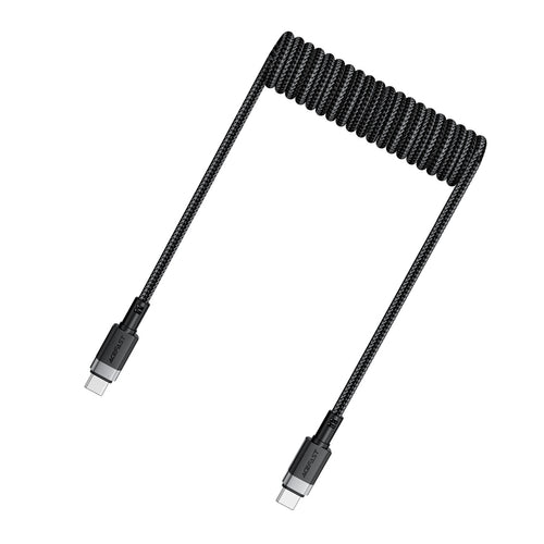 Acefast C14-03 USB-C - USB-C Spring Cable 480Mb/s 3A 1.2m - Black