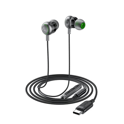Acefast L5 Wired In-Ear Headphones USB-C 1.2m - Black