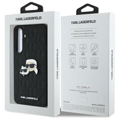 Karl Lagerfeld KLHCS24FEPGKLKCPK Sam S24 FE S721 black/black hardcase Monogram Karl&amp;Chaoupette Head Pin