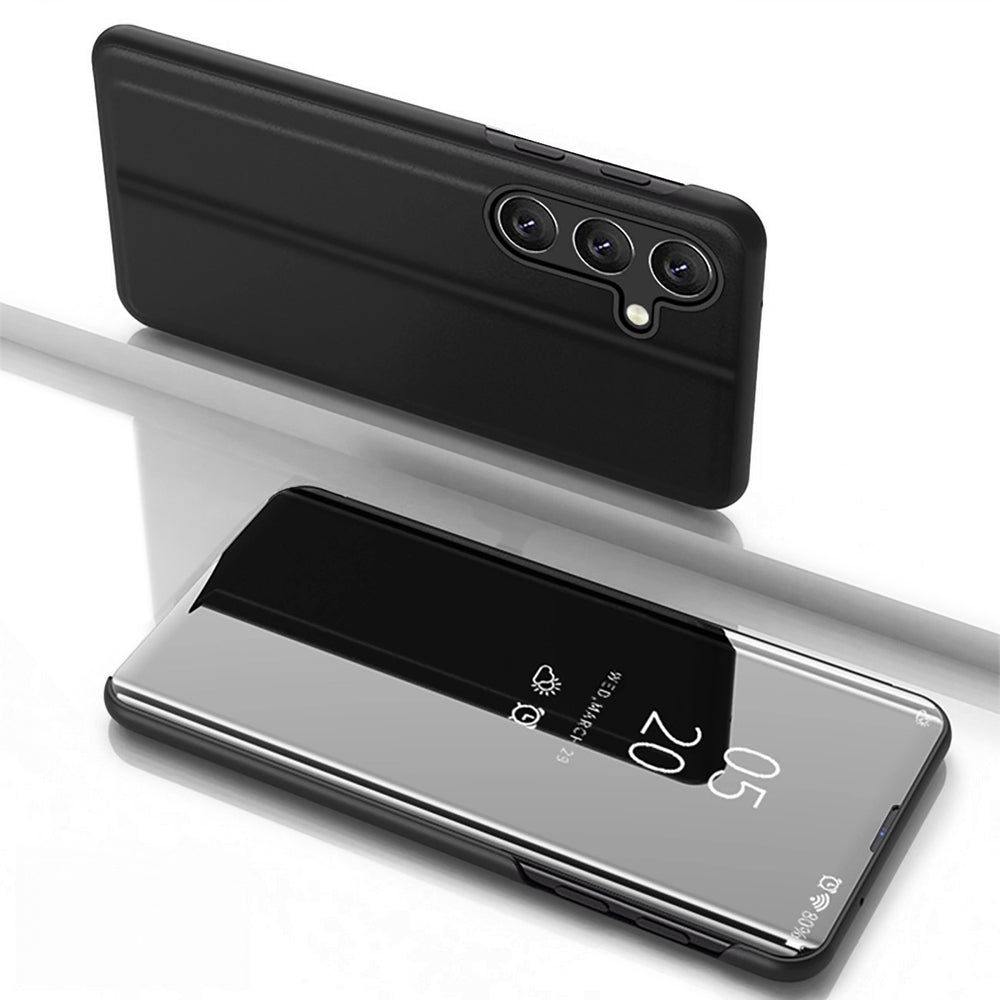 Clear View Case for Samsung Galaxy S25 Cover with Flip - Black — Hurtel