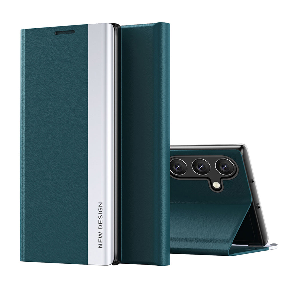 Sleep Case Pro Samsung Galaxy S25 Case with Flip and Stand - Green — Hurtel