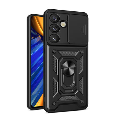Hybrid Armor Camshield with Camera Cover and Metal Ring for Samsung Galaxy S25 - Black — Hurtel